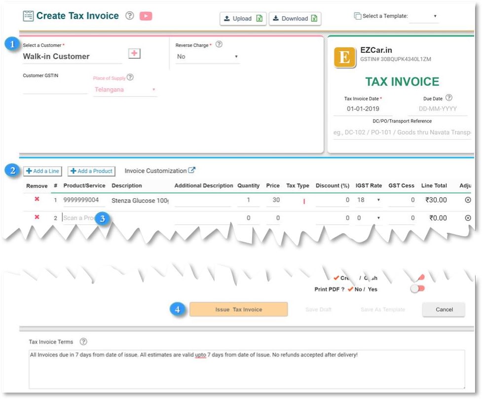 How to use Barcode Scanner with EZTax.in GST Accounting?