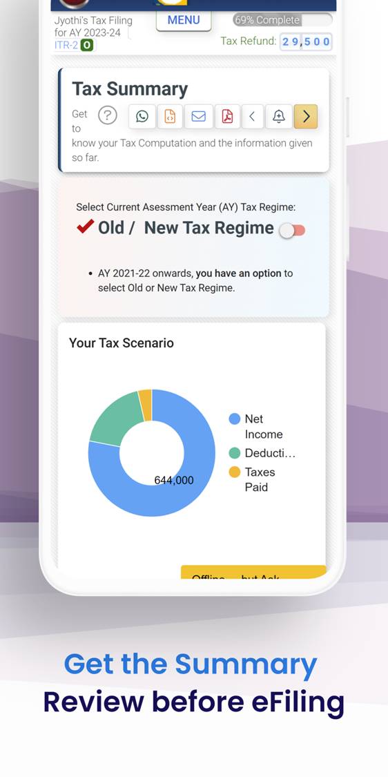 EZTax ITR App Review Screen