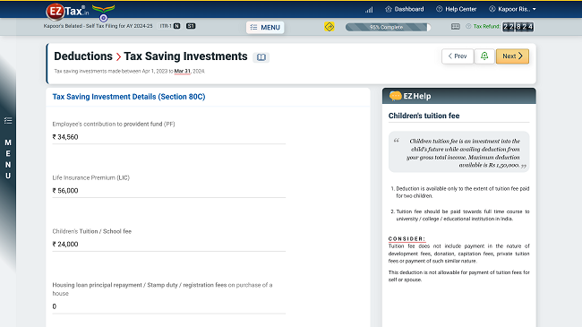 Investments and Deductions